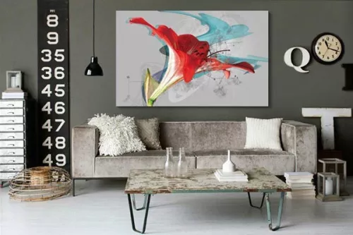  Tableau déco contemporain Fleur Lilium Trompette