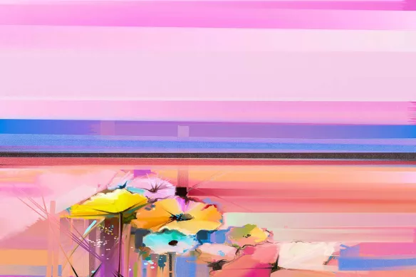 Papier peint blush : tapisserie panoramique rose
