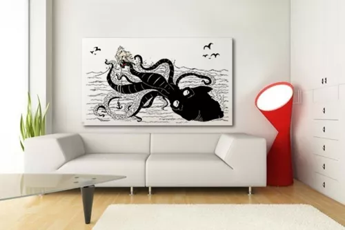 tableau sur toile imprimée kraken