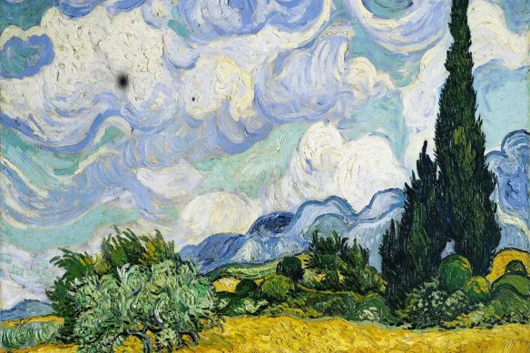 Tableau célébre Van gogh Cyprès aux blés d’or