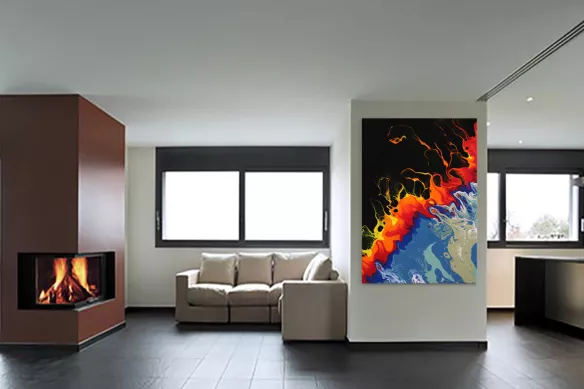 Tableau abstrait lave