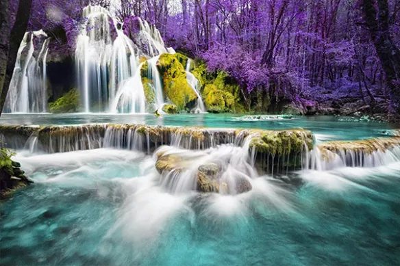 Papier peint panoramique cascade magique
