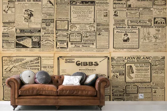Papier Peint Chambre  DESIGN Anciennes Revues