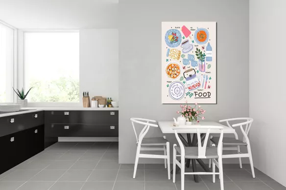 Tableau moderne cuisine pique-nique en couleurs