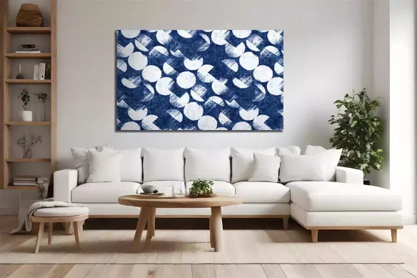 tableau abstrait moderne bleu cabotin