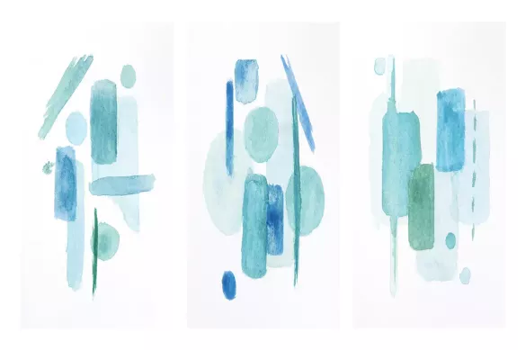 toile triptyque Rectangles peints