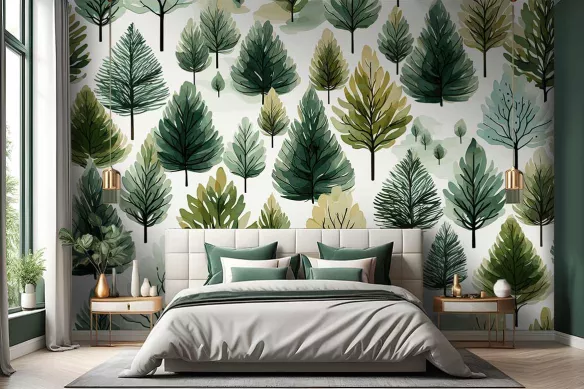 Papier Peint Foret Evergreen