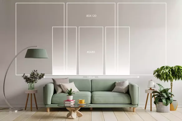Comparaison dimension  Tableau triptyque Comme des miroirs