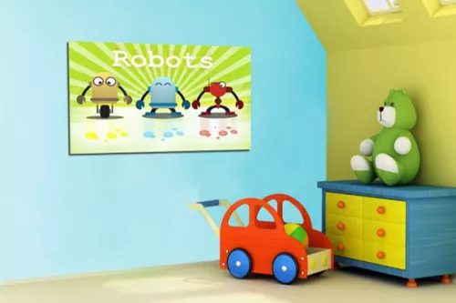Tableau enfant Robots par Marion Lechat 