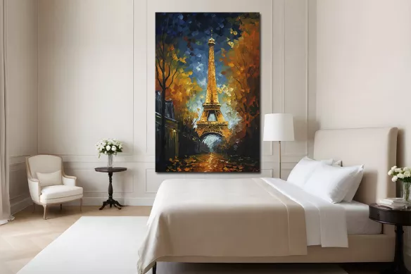 Tableau Paris - Tour Eiffel Nocturne