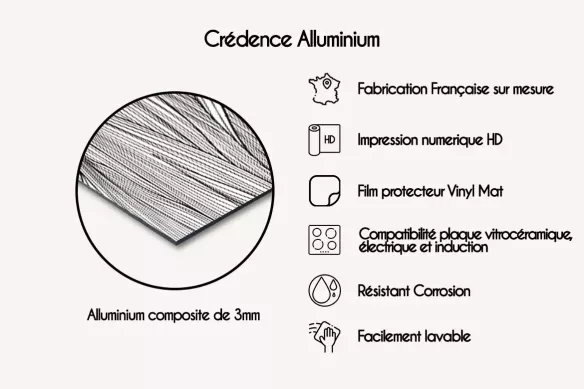 Avantage credence aluminium Crédence adhésive Sable humide