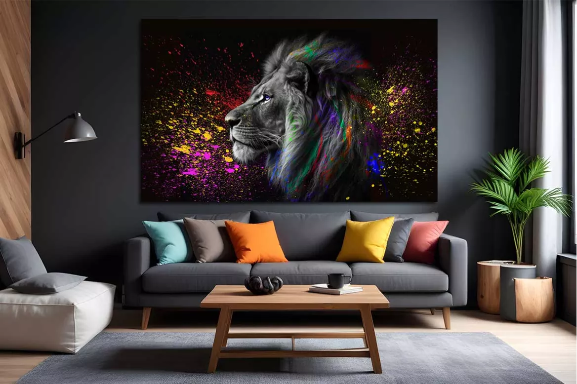 Tableau Pop Art Sur Toile 120x80 Cm Avec Cadre - Impression Résistante Aux UV, Châssis Bois - Décoration Moderne Salon, Bureau
