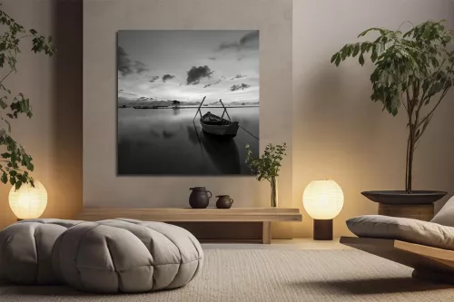 toile noir et blanc infiniment seul