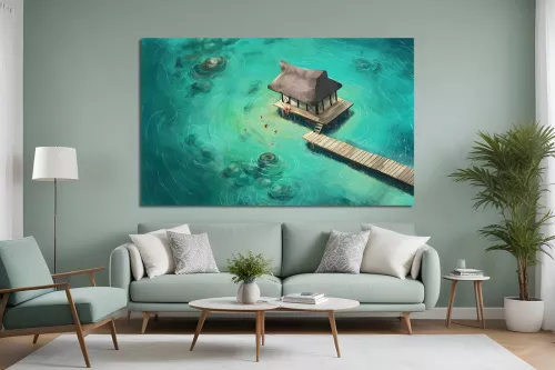 Toile paysage un coin de paradis