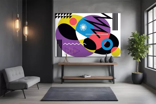 Tableau abstrait géométrique Guet Apens