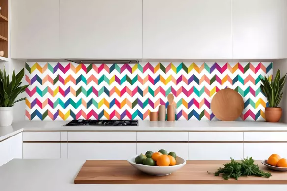 Credence cuisine abstrait zig zag