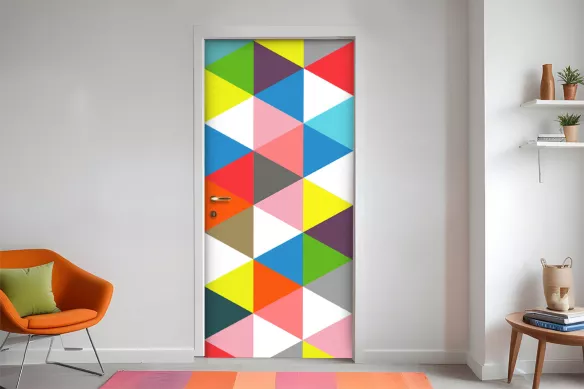 Décoration de porte coloré arlequin