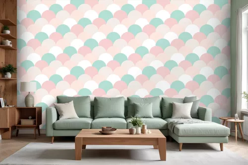 Tapisserie tuiles pastels