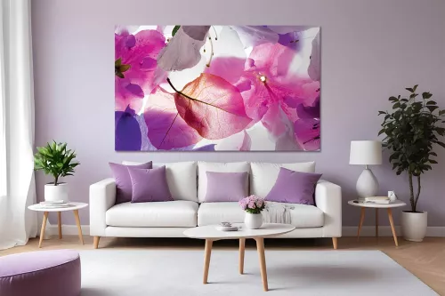 Toile fleur pétales violines