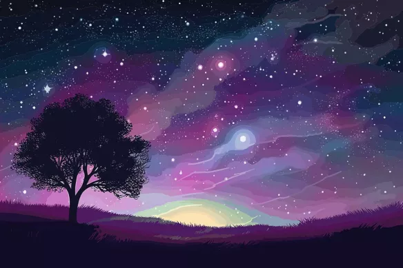 Tapisserie paysage ciel d'été