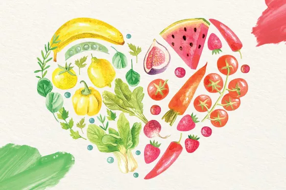 Toile Déco Cuisine Cœur de Vitamines