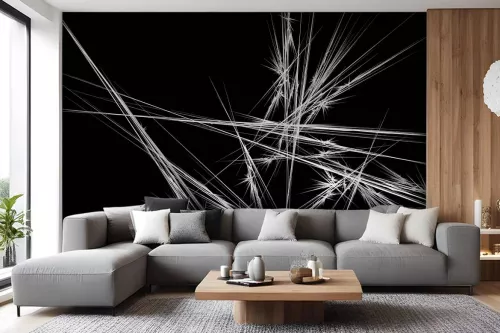 Tapisserie design abstrait noir