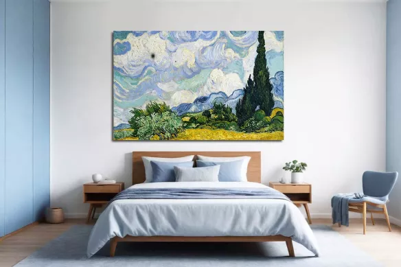 toile Cyprès au blés d'or