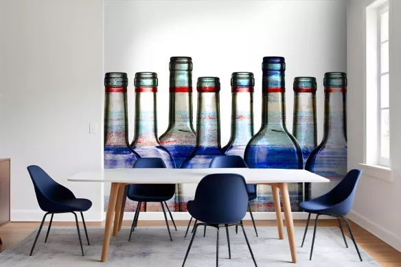 Tapisserie cuisine bouteilles