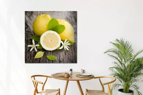 Toile deco citrons jaune