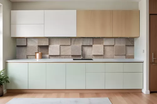 Credence cuisine cube en bois