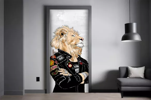 Décoration porte fier comme un lion