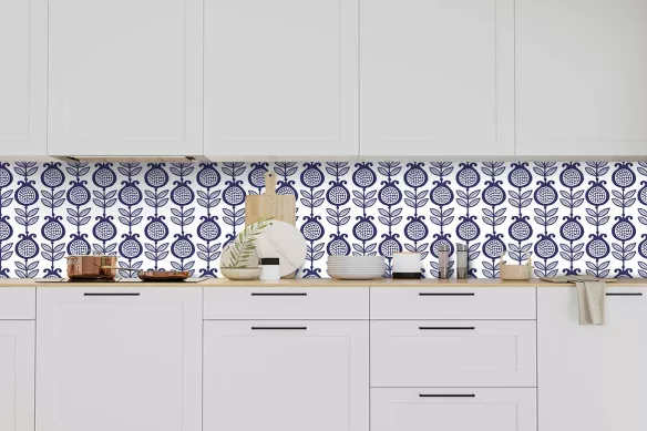 Credence cuisine fleurs bleues Apolline