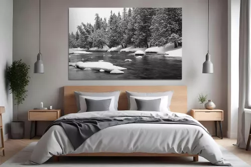 Toile paysage d'hiver