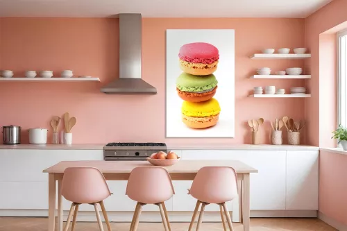 Toile cuisine 3 macarons