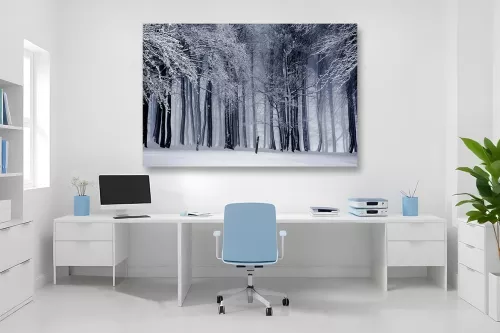 Tableau grand format Foret Hiver