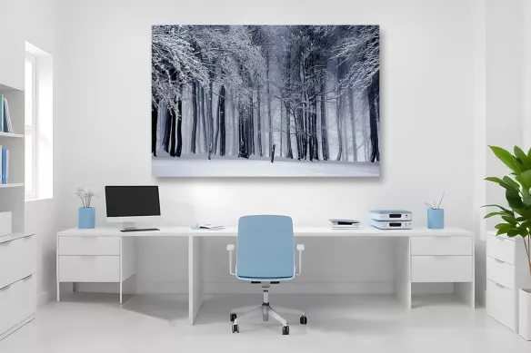 Tableau grand format Foret Hiver