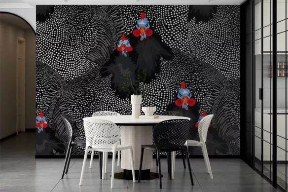 Papier peint cuisine Poulettes