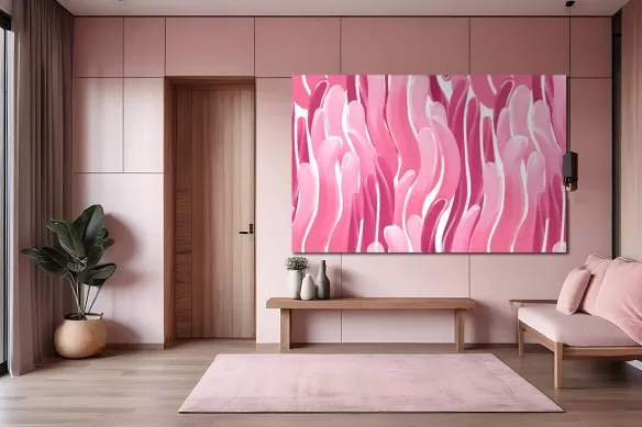 Tableau déco Vagues roses