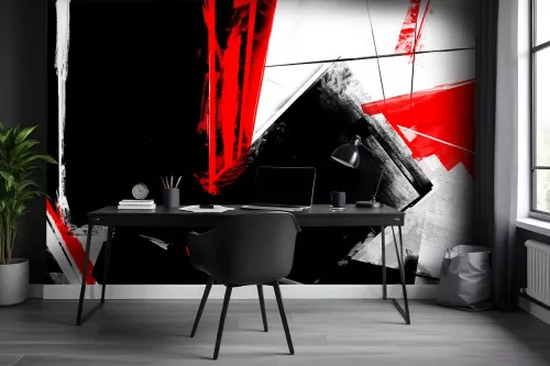 Papier peint design rouge et noir