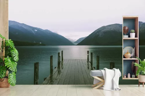 Papier Peint Design en Attendant le Bateau