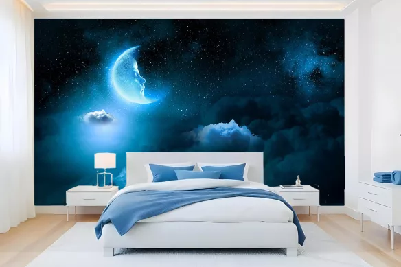Tapisserie chambre croissant de lune