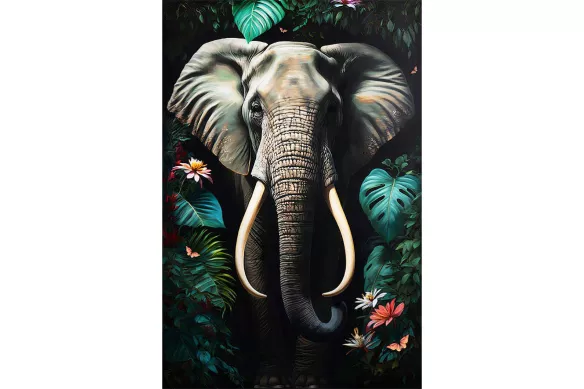 Toile animaux Éléphant Majestueux