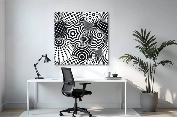 Tableau Noir et Blanc Illusion 3d