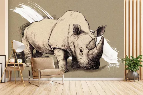 Papier Peint déco rinhocéroce Par d. Seppoloni