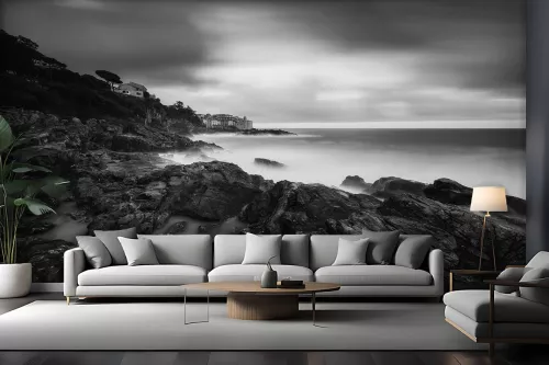 Tapisserie Rocher noir et blanc