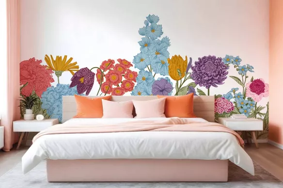 Papier peint fleuri Ornements