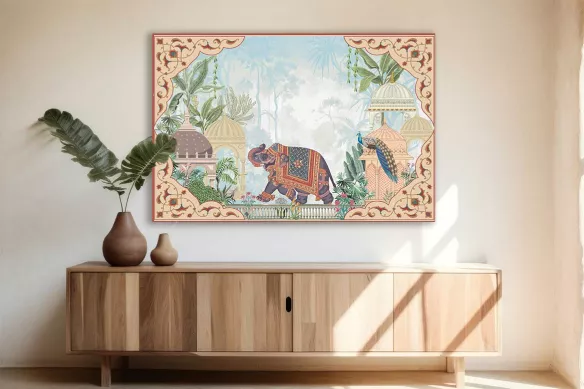 Tableau Oriental Temple de l'Éléphant