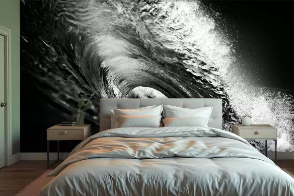 Papier peint trompe l'oeil Tube vague