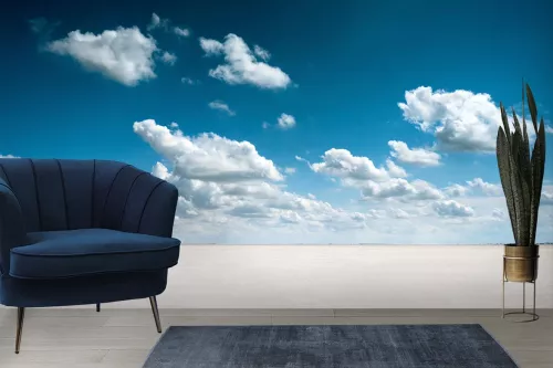 Papier peint nuages et terre désertique