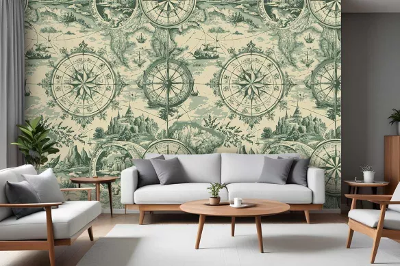 Papier Peint Vintage - Direction l'Aventure